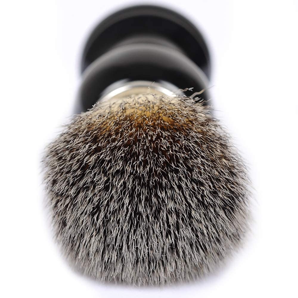 CSB Shaving Brush Synthetic Nylon Hair Knot with Bright Pure Black Plastic Handle - Vegan Shave Brushes for Men