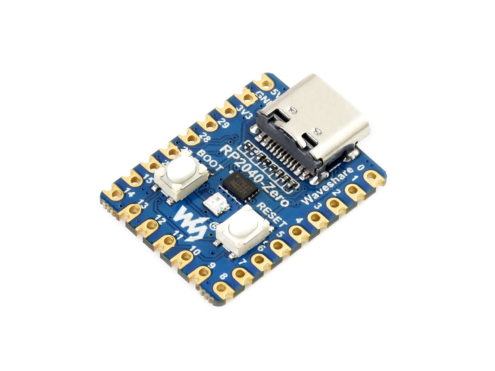 Waveshare RP2040-Zero High-Performance Pico-Like MCU Board Based On Raspberry Pi Microcontroller RP2040 Castellated Module Allows Soldering Direct to Carrier Boards-3pcs