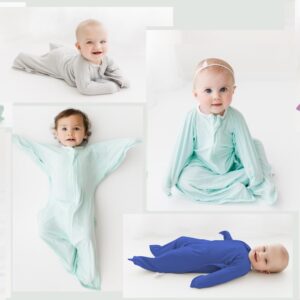 Transition Swaddle - Baby Wearable Blanket - Baby Sleep Sack - 2-Way Zipper - 95% Bamboo Viscose Fiber/5% Spandex - TOG 0.5 - Cozy Sleep Wrap designed by a pediatric (Cloud Gray, Medium 6-12 Month)