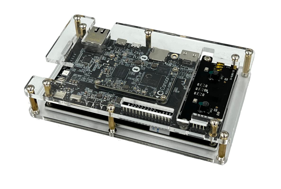 youyeetoo 64bit RISC-V Development Kit Kendryte K510 CRB-KIT,2.5 Tops AI Edge K510 chip,with Acrylic shell, Dual-camera Module and LCD Display,Provide AI tools demo