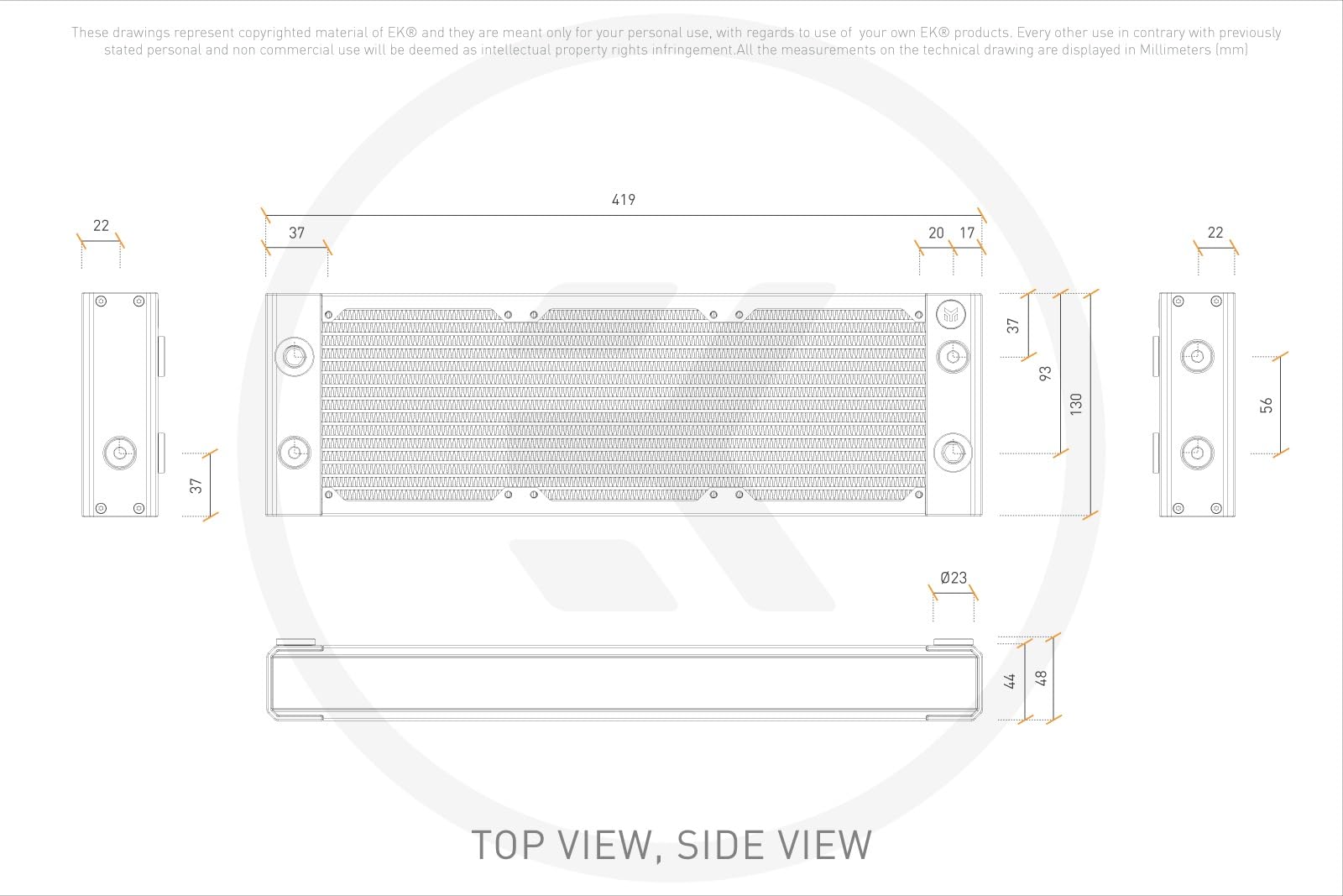 EKWB EK-Quantum Surface P360M X-Flow Radiator, Triple, Black