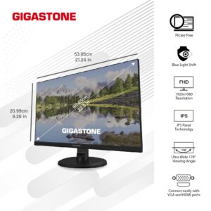 Gigastone 24 inch IPS LED Back Light Monitor 75Hz FHD 1920 x 1080, 1080P 178° Wide View Frameless Computer Monitor 5ms, Built-in Speakers, Eye Care Technology, Ergonomic Tilt VESA Mount, HDMI VGA