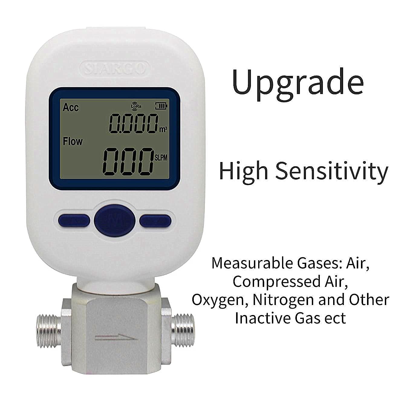 Gas Flow Meter Tester, Digital Portable Gas Mass Air Flow Rate Meter MF5712 MF5706 (0-100L/Min)