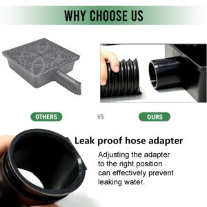 UNI-DRAIN Catch Basin Downspout Extender, Gutter Downspout with Flexible Pipe, No Deep Dig Low Profile Catch Basin 10"×10" Protect House Foundation