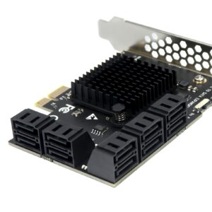 SATA Expansion Card 10 Ports, SATA PCIe Card,6Gbps PCI Express x1 to SATA 3.0 Controller Card for Windows XP/7/8/10 SSD HDD