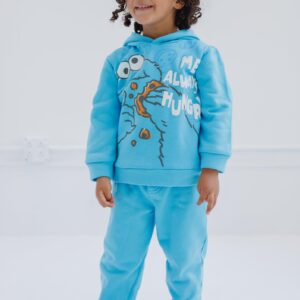 Sesame Street Cookie Monster Infant Baby Boys Fleece Pullover Hoodie and Pants Outfit Set Blue 24 Months