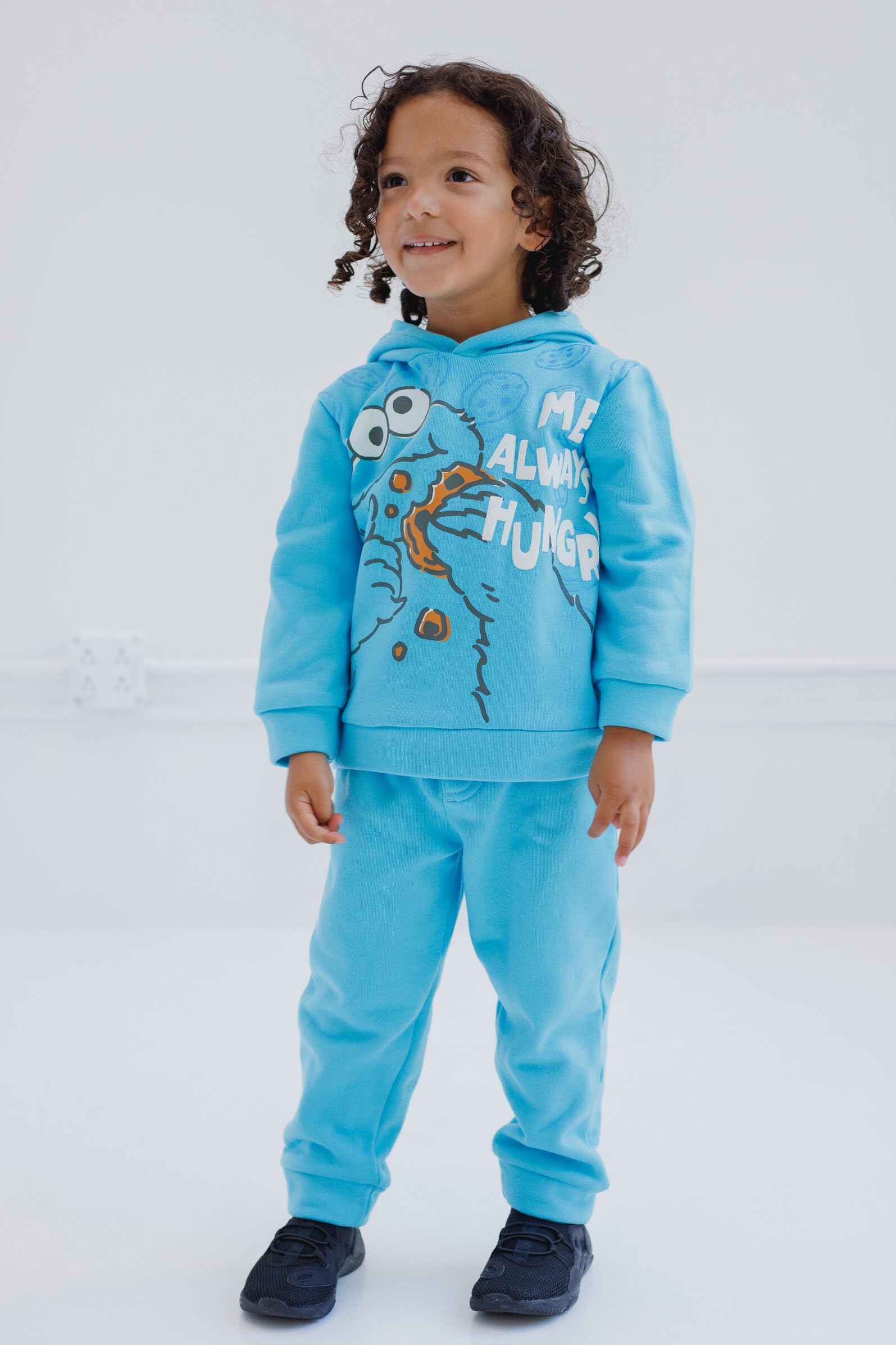 Sesame Street Cookie Monster Infant Baby Boys Fleece Pullover Hoodie and Pants Outfit Set Blue 24 Months