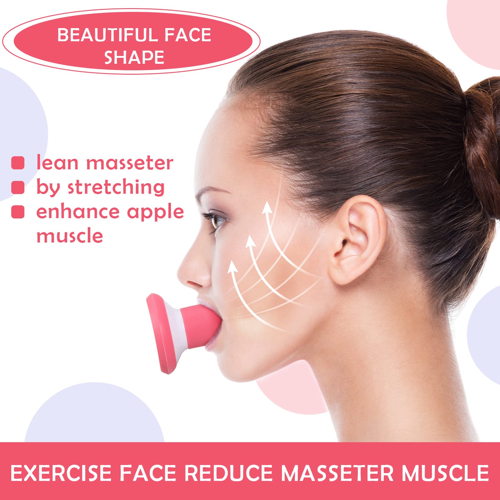 4 Pieces Double Chin Exerciser Face Exerciser Double Chin Breathing Device Face Neck Toning Exerciser Face Slimming Trainer Tool for Women Lift Skin Slim and Tone Face, Helps Reduce Stress