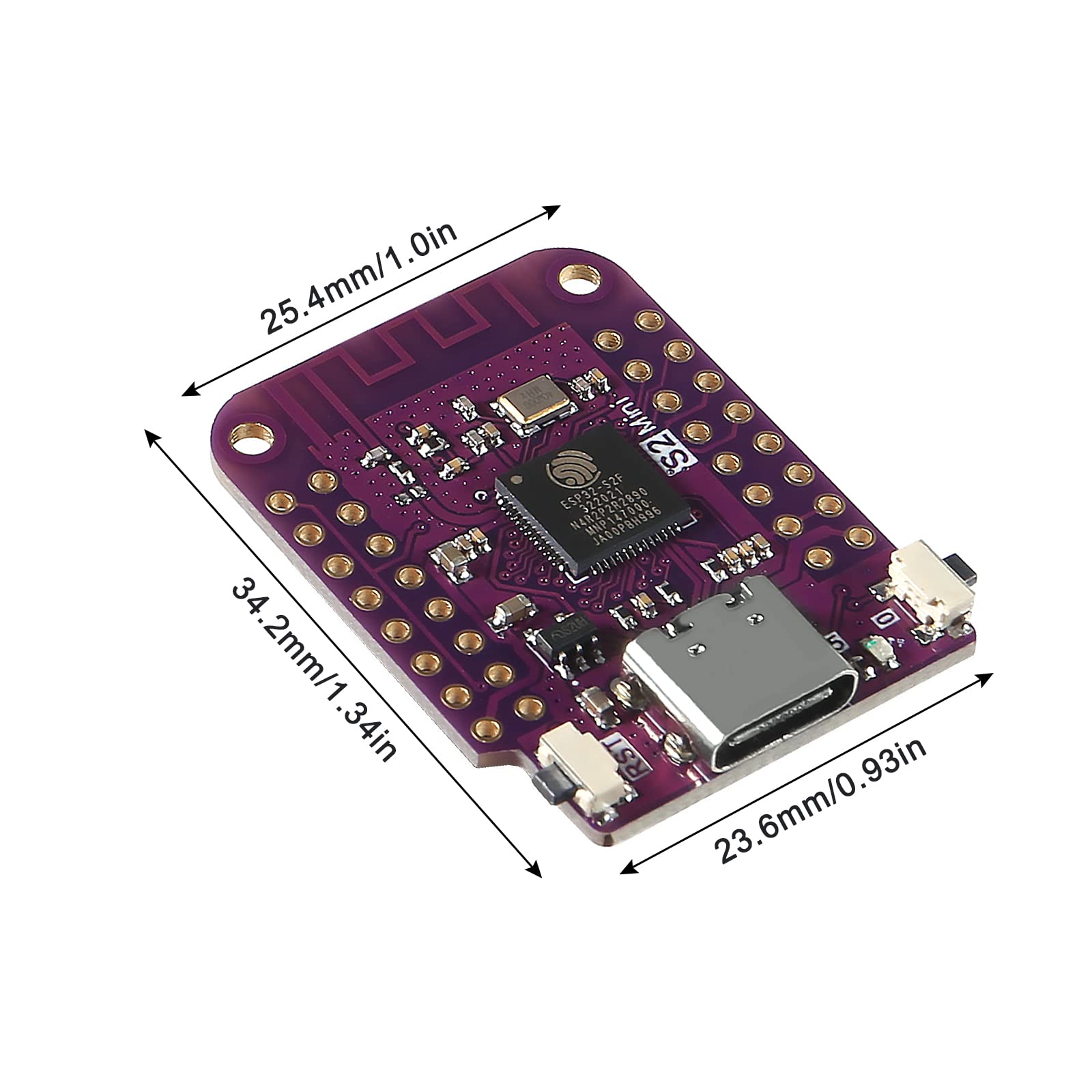 DWEII 5PCS ESP32 S2 Mini S2 Mini V1.0.0 WiFi Board Based ESP32-S2FN4R2 ESP32-S2 4MB Flash Type-C Connection Compatible with MicroPython