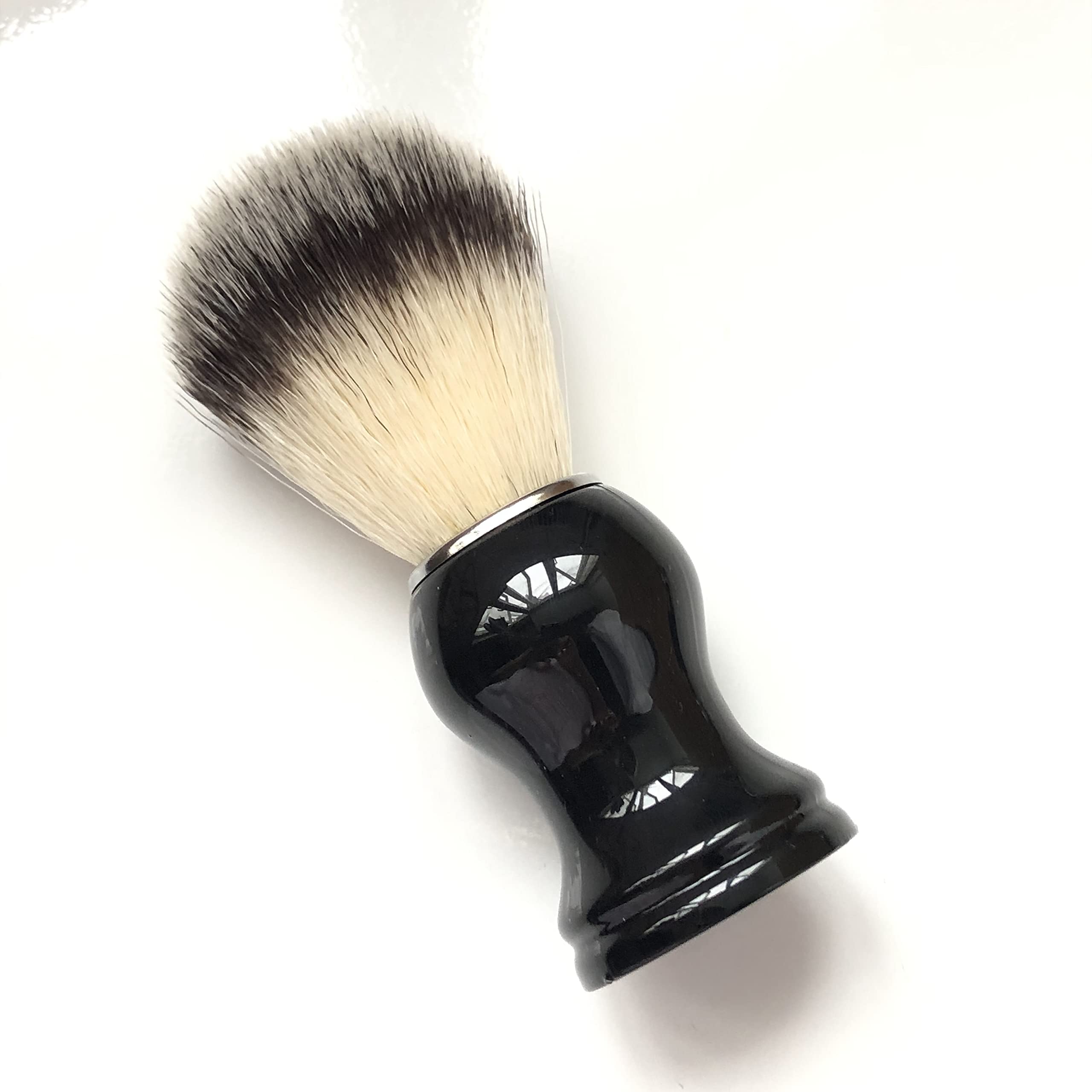 CSB Shaving Brush Synthetic Nylon Hair Knot with Bright Pure Black Plastic Handle - Vegan Shave Brushes for Men