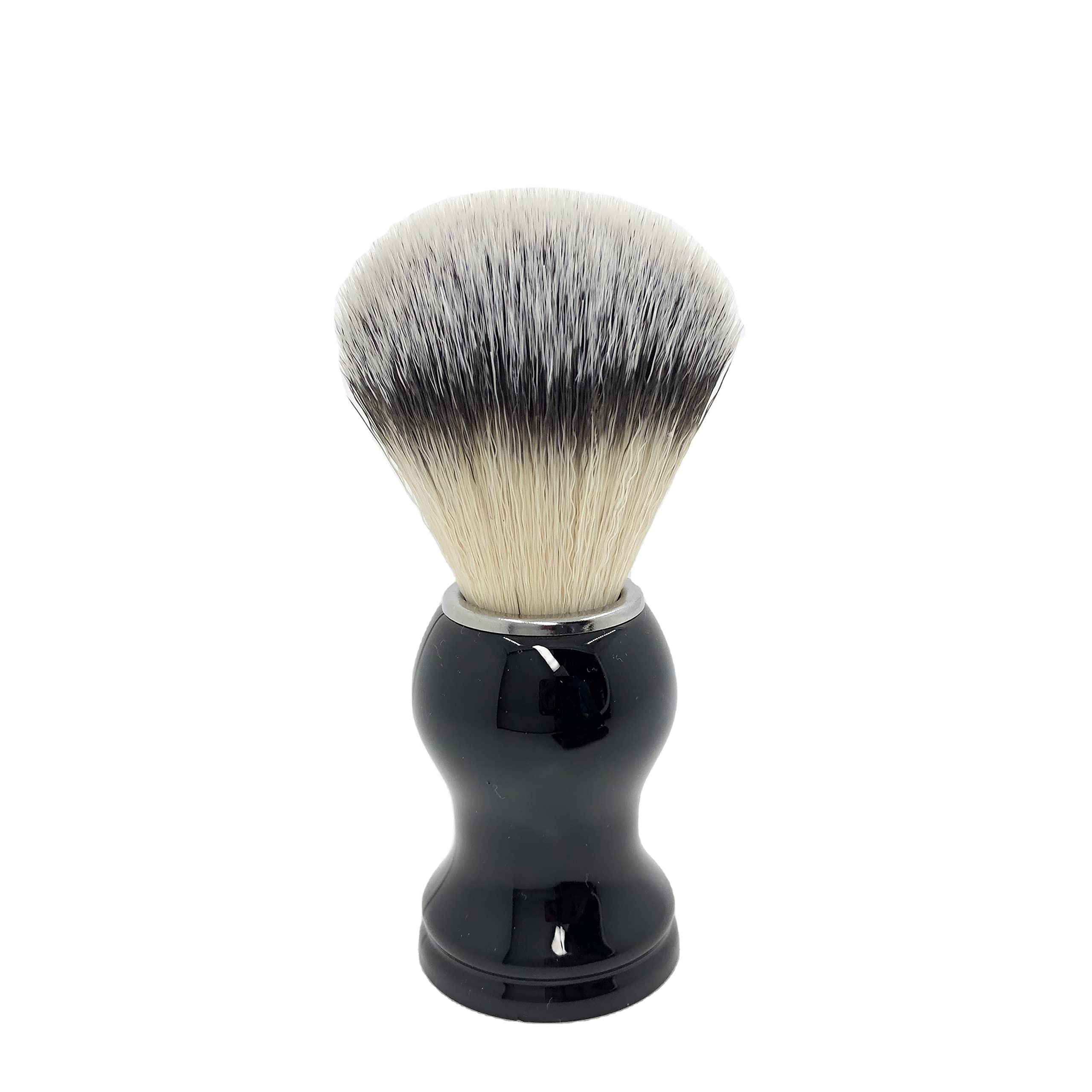 CSB Shaving Brush Synthetic Nylon Hair Knot with Bright Pure Black Plastic Handle - Vegan Shave Brushes for Men