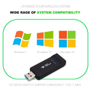 WiFi Nation WiFi 6 AX1800 2T2R, USB 3.0 Chipset: RTL8832AU, WiFi Dongle Adapter | 802.11ax Gigabit Wireless Network Card Adapter | 5GHz/2.4GHz | WPA3 Network Security | Windows 7/10/11