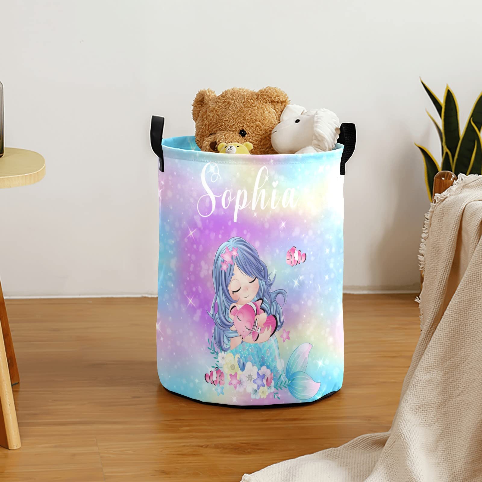 Custom Laundry Basket Name Pattern Laundry Basket Personalized Collapsible Laundry Hamper with Name Dirty Clothes Storage Basket with Handles (Multi38)