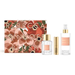 rebecca minkoff blush set by rebecca minkoff - fragrance for women - sparkling top notes of citrus and black currant - heart notes of lush white florals - accentuated by cedarwood - vegan - 3 pc