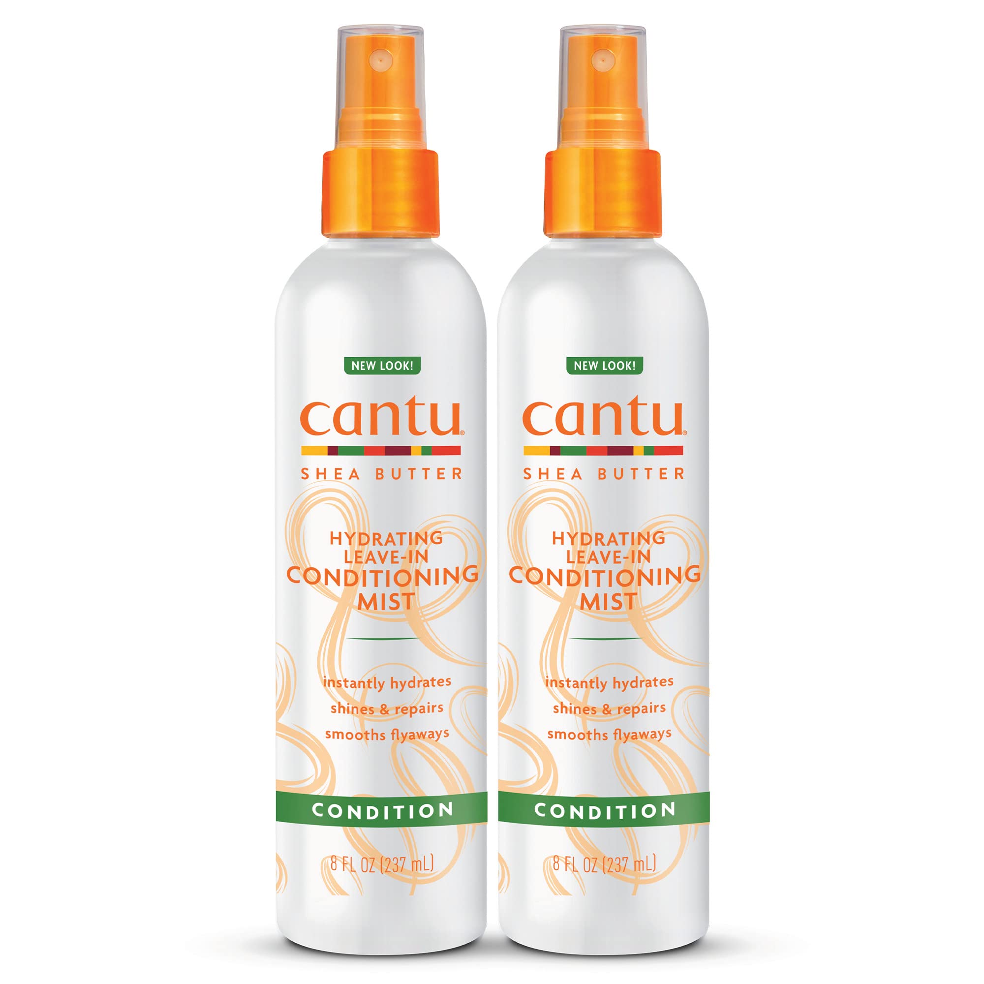 Cantu Leave-In Conditioning Mist with Pure Shea Butter, 8 fl oz (Pack of 2) (Packaging May Vary)