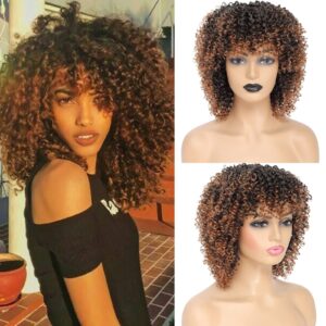 Fallsea Braided Wigs for Black Women, Kinky Curly Wigs, Synthetic Wigs, Short Wigs