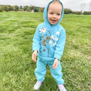 Sesame Street Cookie Monster Infant Baby Boys Fleece Pullover Hoodie and Pants Outfit Set Blue 24 Months