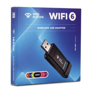 WiFi Nation WiFi 6 AX1800 2T2R, USB 3.0 Chipset: RTL8832AU, WiFi Dongle Adapter | 802.11ax Gigabit Wireless Network Card Adapter | 5GHz/2.4GHz | WPA3 Network Security | Windows 7/10/11