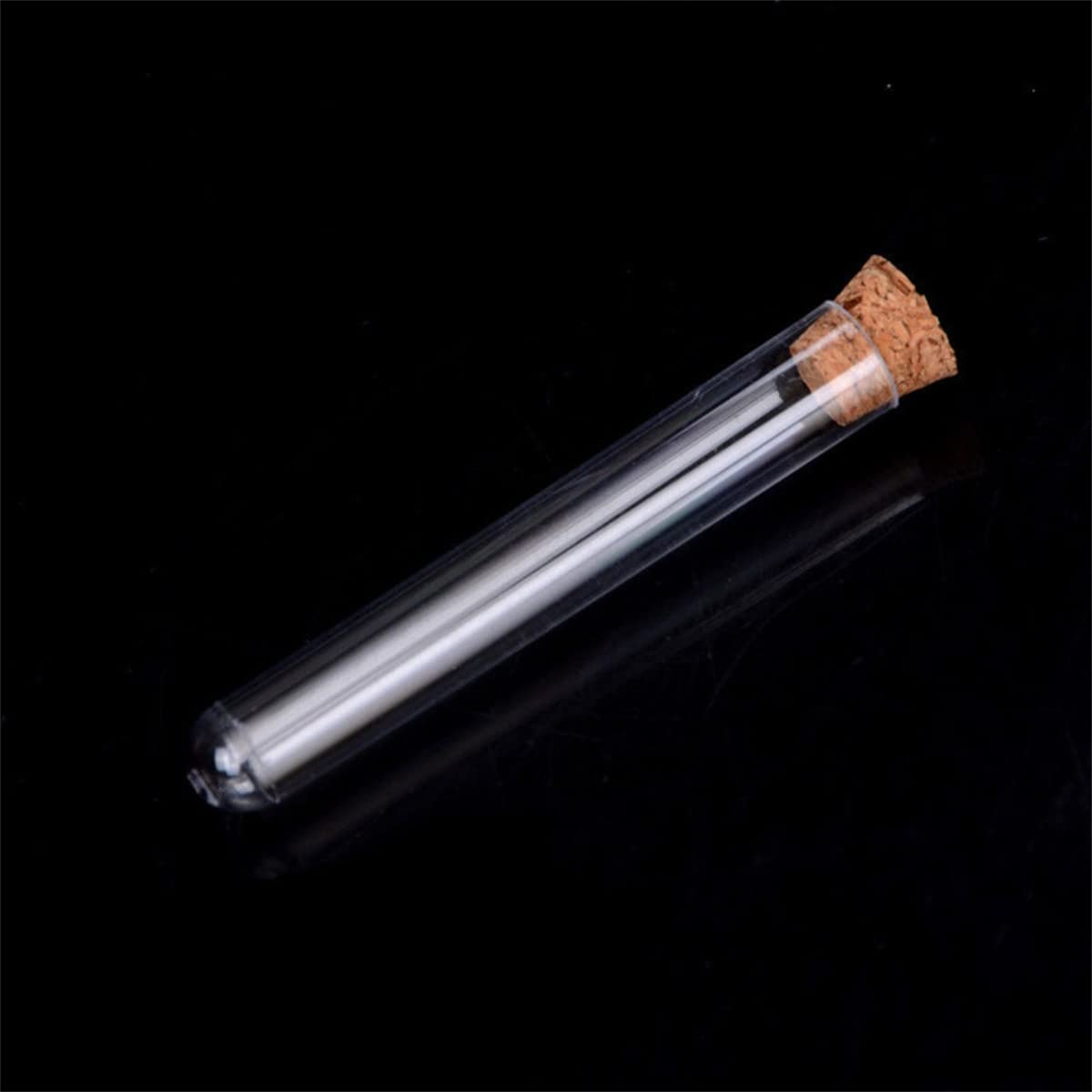 20Pcs Clear Plastic Test Tubes with Cork Stoppers, 15x100mm Sample Storage Tube Plastic Tubes with Lids for Laboratory Jewelry Beads Powder Spice Liquid Candy Storage