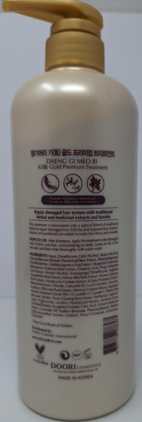 Daeng Gi Meo Ri- Ki Gold Premium Shampoo+Treatment Set, Effectively Moisture to Dry and Rough Hair, No Artificial Color, 780ml each