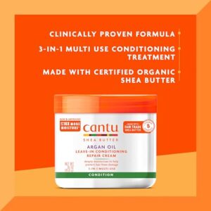 Cantu Leave-In Conditioning Repair Cream with Argan Oil, 16 oz (Pack of 2) (Packaging May Vary)