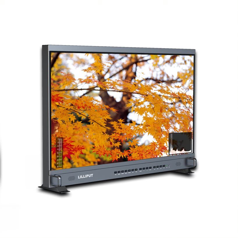 LILLIPUT 31.5" BM310-4KS-VBP Broadcast Monitor 4K/Full HD for Taking Photos & Making Movies with Multiple Signal inputs 3G SDI, HDMI, DVI and VGA –Quad View Split, 3D LUT, HDR with V Mount Plate