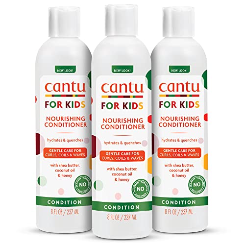 Cantu Care for Kids Nourishing Sulfate-Free Conditioner with Shea Butter, 8 fl oz (Pack of 3) (Packaging May Vary)