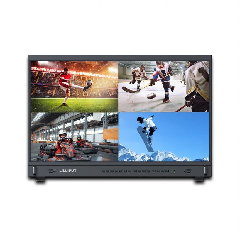 LILLIPUT 31.5" BM310-4KS-VBP Broadcast Monitor 4K/Full HD for Taking Photos & Making Movies with Multiple Signal inputs 3G SDI, HDMI, DVI and VGA –Quad View Split, 3D LUT, HDR with V Mount Plate