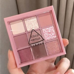 AMY'S DIARY Pink eye shadow palettes,9 Colors Pink Rose Shimmer matte High Pigmented Glitter Pallete Eyeshadow Makeup Colorful Lasting Waterproof Makeup Eyeshadow Palette