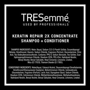 TRESemmé Ultra Keratin Repair Concentrate Shampoo And Conditioner For Damaged Hair Visible Repair in 30 Seconds, Fast-Lather And Fast-Detangle Technology, 2X More Washes Combo Pack, Black