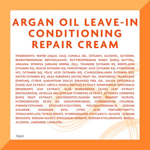 Cantu Leave-In Conditioning Repair Cream with Argan Oil, 16 oz (Pack of 2) (Packaging May Vary)