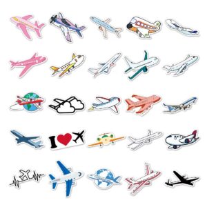 Airplane Stickers 50 Pieces Cartoon Airplane Waterproof Vinyl Decal for Laptop Flask Water Bottle Scrapbook Helmet Cell Phone Skateboard Decor Decal Kids Teen Adult Fashion Stickers