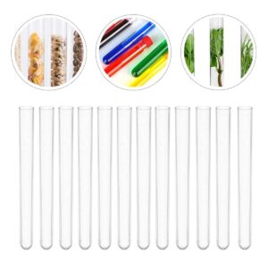 20Pcs Clear Plastic Test Tubes with Cork Stoppers, 15x100mm Sample Storage Tube Plastic Tubes with Lids for Laboratory Jewelry Beads Powder Spice Liquid Candy Storage