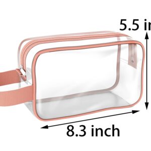 Axe Sickle 2 Pack Clear Cosmetics Bag Waterproof Plastic Organizer Bag with Zipper Portable Clear Makeup Cosmetic Bag for Travel Bathroom Toiletry Organizer, Pink, Green