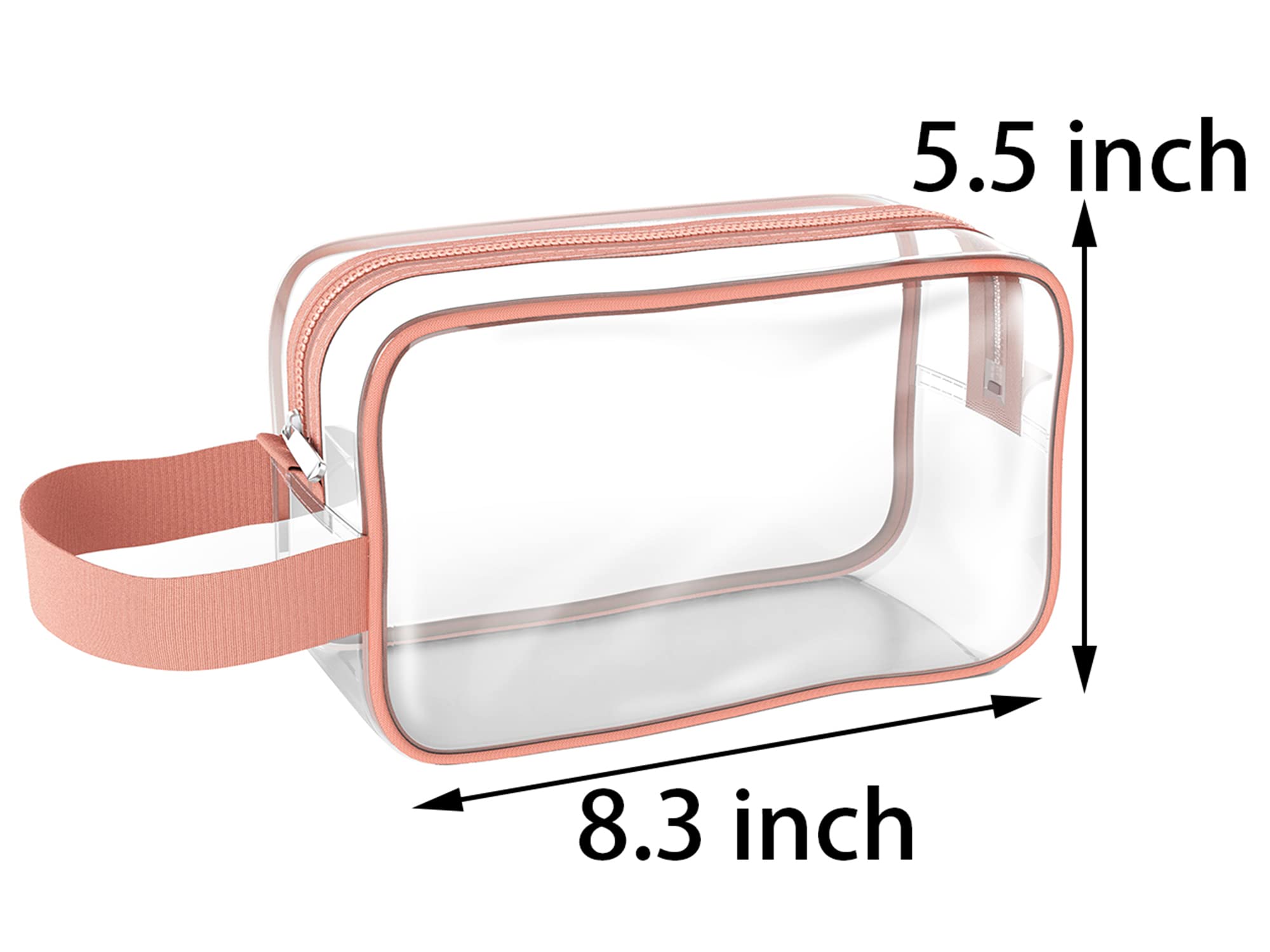 Axe Sickle 2 Pack Clear Cosmetics Bag Waterproof Plastic Organizer Bag with Zipper Portable Clear Makeup Cosmetic Bag for Travel Bathroom Toiletry Organizer, Pink, Green