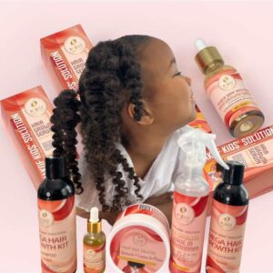 MAKOF Kid’s Hair Growth Set. Shampoo & Conditioner with black castor oil, Wheat Protein, Argan, Jojoba, Aloe Vera, , Mask Treatment and Leave-in, Sulfate Paraben Free, No harsh chemicals.