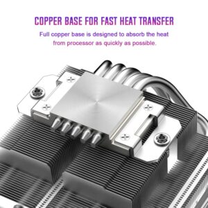 ID-COOLING IS-55 ARGB White CPU Cooler Low Profile 57mm Height CPU Air Cooler ARGB 5 Heatpipes 120x120x15mm Slim Fan, Desktop CPU Fan for Intel LGA1700/115X/1200; AMD AM4/AM5