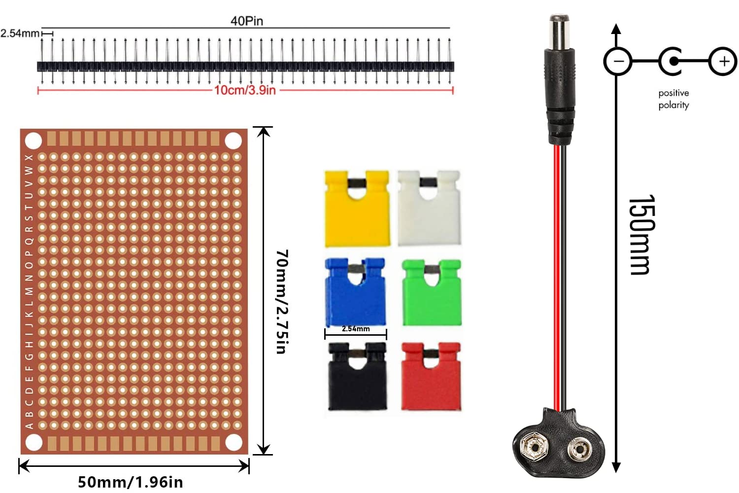 California JOS Electronics Component Fun Kit (Breadboard Super Kit) Bundle with Breadboard Cable Resistor, Capacitor, LED, Potentiometer, for Arduino, Respberry Pi