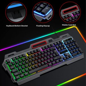 Gaming Keyboard And Mouse PC RGB Backlit Keyboard Rubber Keycaps Wired Keyboard Mouse Gamer Gaming Mouse