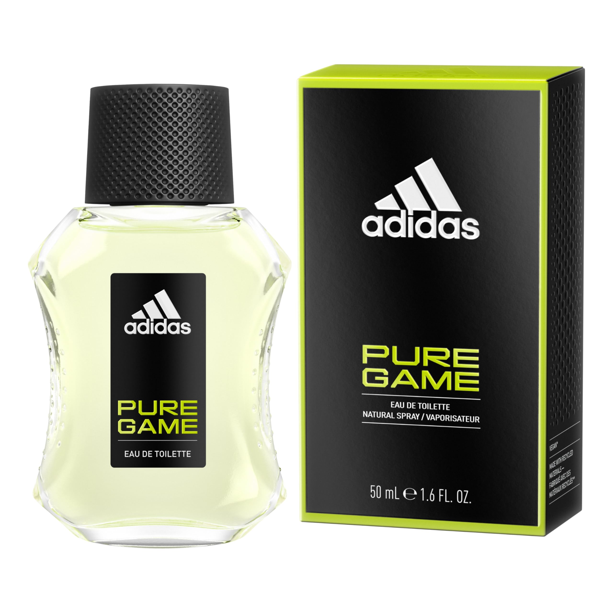 adidas Pure Game Eau De Toilette Spray for Men, 1.7 fl oz