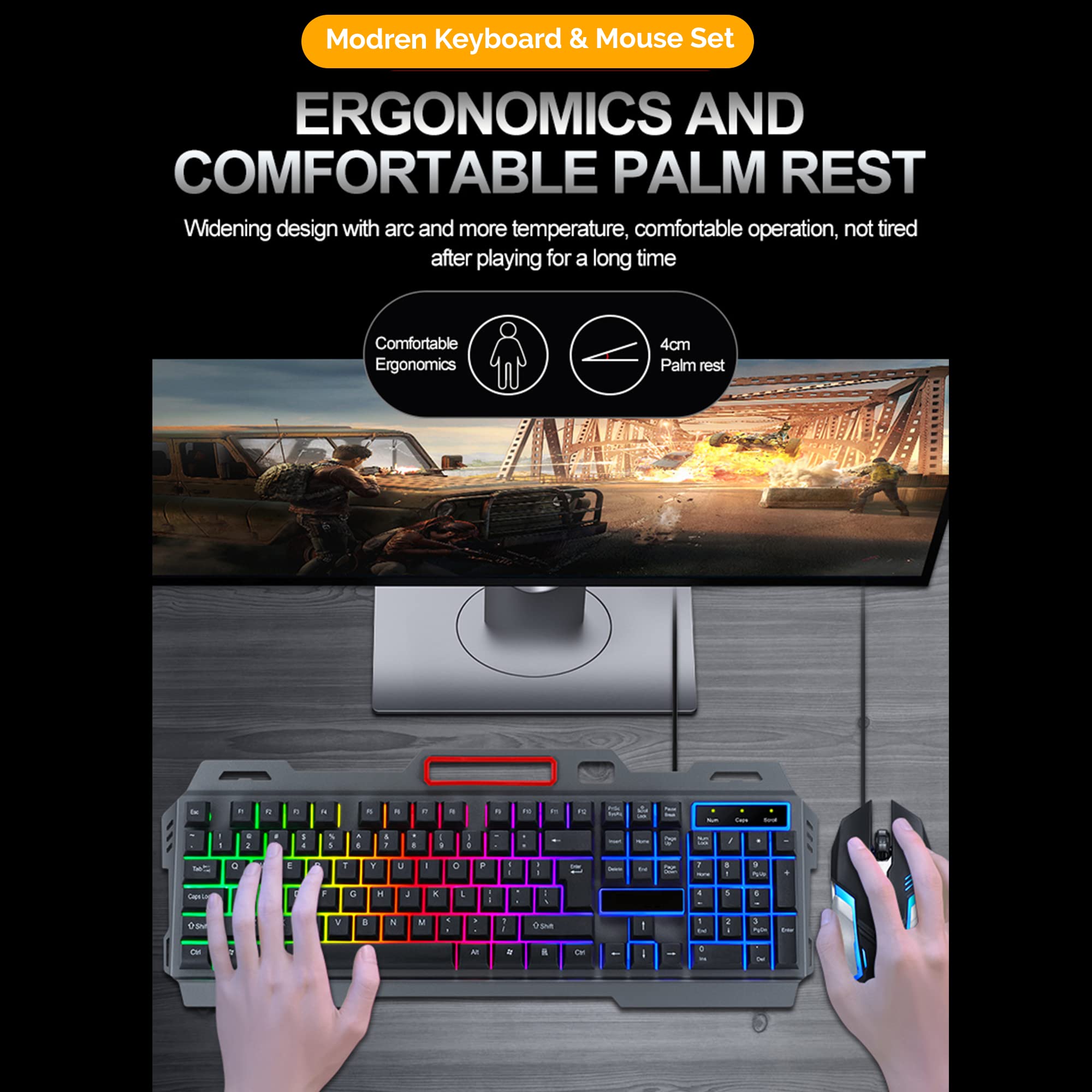 Gaming Keyboard And Mouse PC RGB Backlit Keyboard Rubber Keycaps Wired Keyboard Mouse Gamer Gaming Mouse