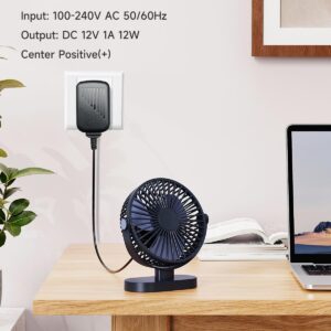 12V 1A 5ft Power Supply Adapter,100-240V 50/60Hz AC to DC 12V 1000mA 12W 5.5mm*2.1mm Universal Wall Charger with DC Connectors 5.5 * 2.5mm/3.5 * 1.35mm/4.0 * 1.7mm, Center Positive, UL FCC VI