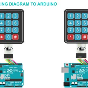 DIYables 3x4 4x4 Membrane Matrix Keypad for Arduino, ESP32, ESP8266, for Raspberry Pi