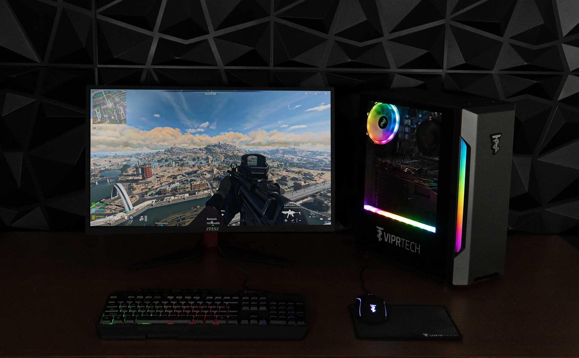 ViprTech Rebel 1.0 Gaming PC - AMD Ryzen 5 (12-LCore 3.9Ghz), GTX 1660 Super 6GB, 16GB DDR4 3200, 512GB NVMe SSD, WiFi, RGB, Windows 11 Pro, Desktop Computer Tower Black