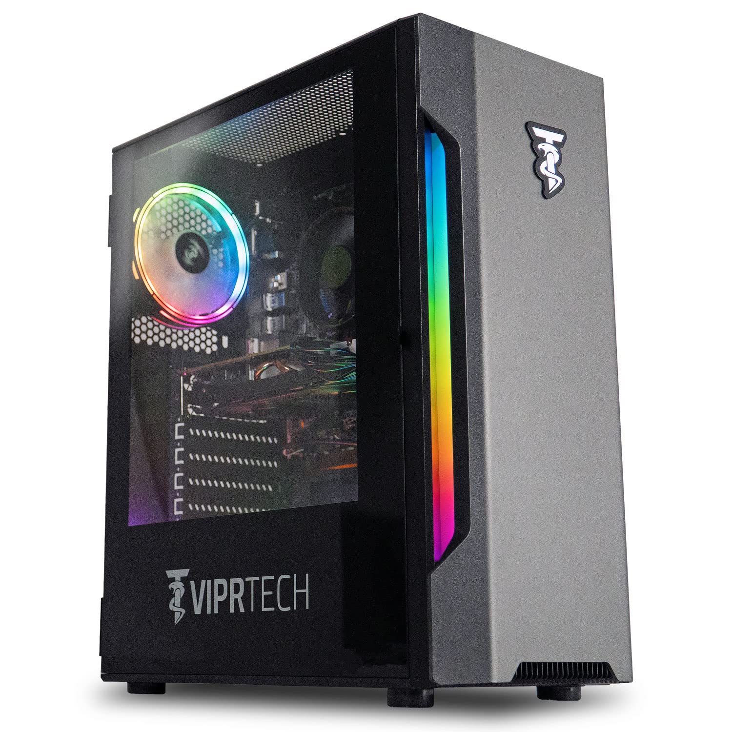 ViprTech Rebel 1.0 Gaming PC - AMD Ryzen 5 (12-LCore 3.9Ghz), GTX 1660 Super 6GB, 16GB DDR4 3200, 512GB NVMe SSD, WiFi, RGB, Windows 11 Pro, Desktop Computer Tower Black