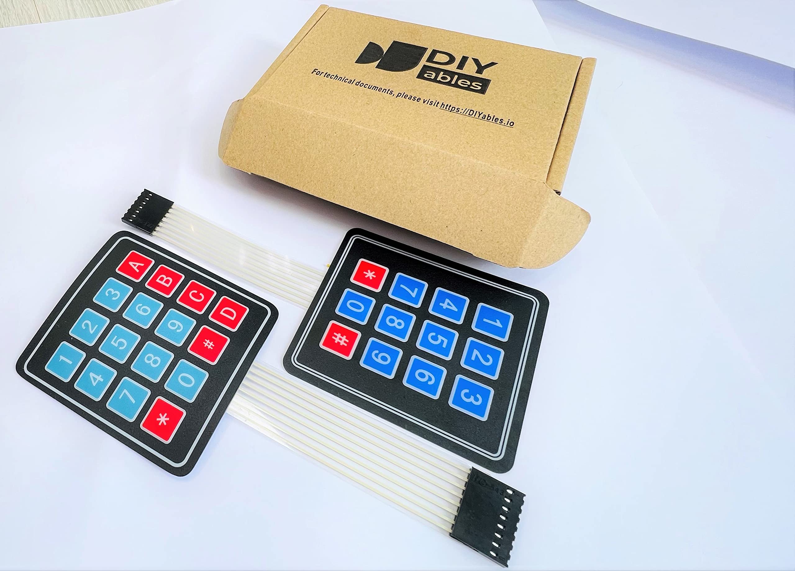 DIYables 3x4 4x4 Membrane Matrix Keypad for Arduino, ESP32, ESP8266, for Raspberry Pi