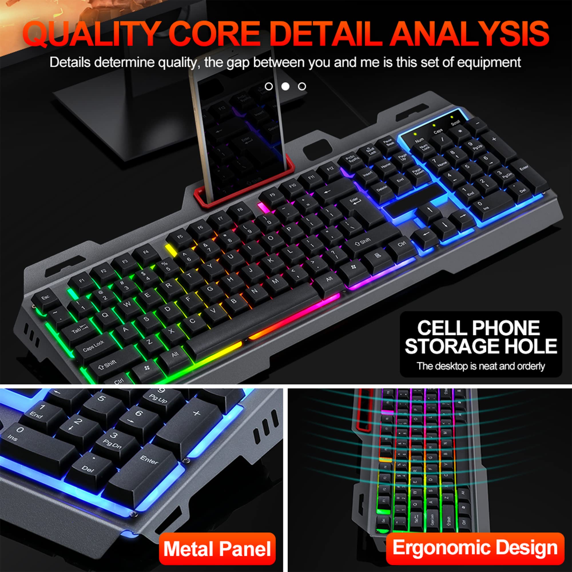 Gaming Keyboard And Mouse PC RGB Backlit Keyboard Rubber Keycaps Wired Keyboard Mouse Gamer Gaming Mouse