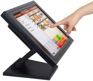 loyalheartdy 17" touch screen led display monitor, cash register vod system pos stand restaurant vga led touch screen monitor hd touch screen pos, with ergonomic base, 1280x1024 maximum resolution