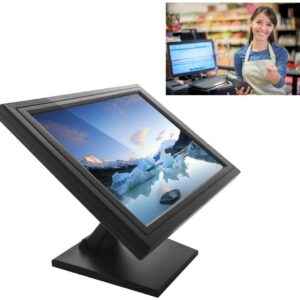 LOYALHEARTDY 17" Touch Screen LED Display Monitor, Cash Register VOD System POS Stand Restaurant VGA LED Touch Screen Monitor HD Touch Screen POS, with ergonomic base, 1280X1024 Maximum Resolution