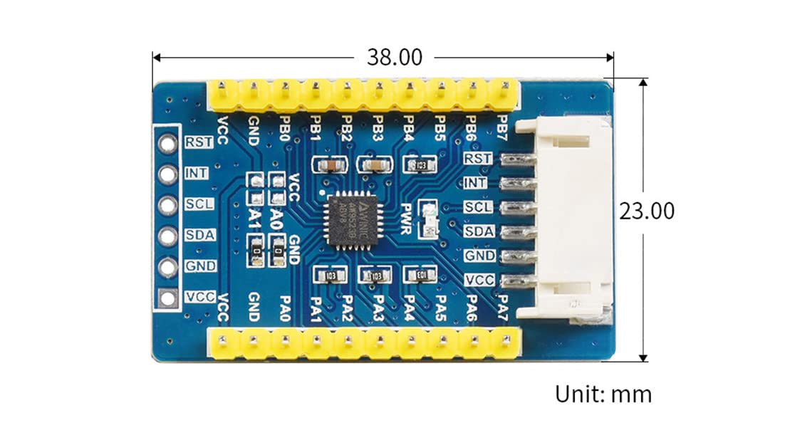 Coolwell AW9523B IO Expansion Board, Expanding Up to 64 I/O Ports, I2C InterfaceAllows Using 4 Expansion Boards at The Same Time